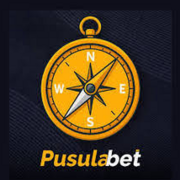 Pusulabet pusula logosu — sarı ve gri marka görseli